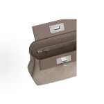 HERMES 2424-21 silver-clasp single-shoulder crossbody handbag for women, grayish-brown